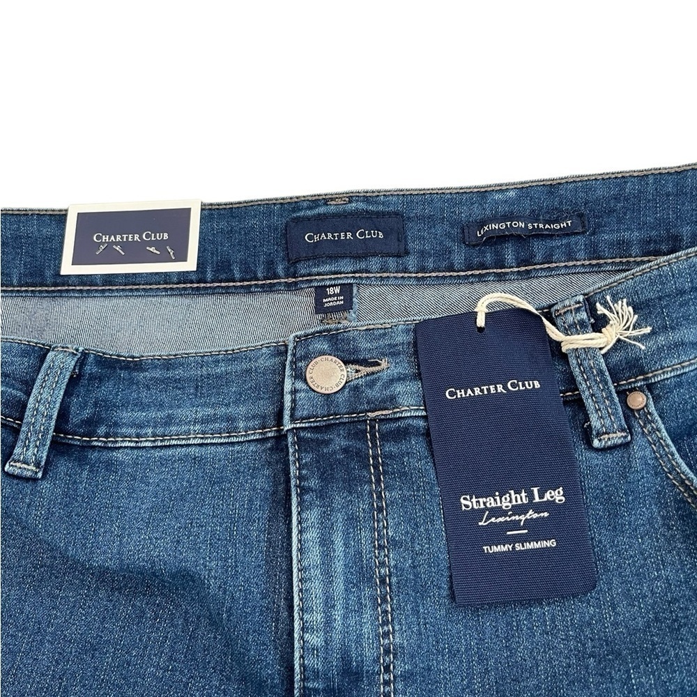 Charter Club straight leg Lexington Denim jeans  Size 18W tummy slimming. - Picture 2 of 5